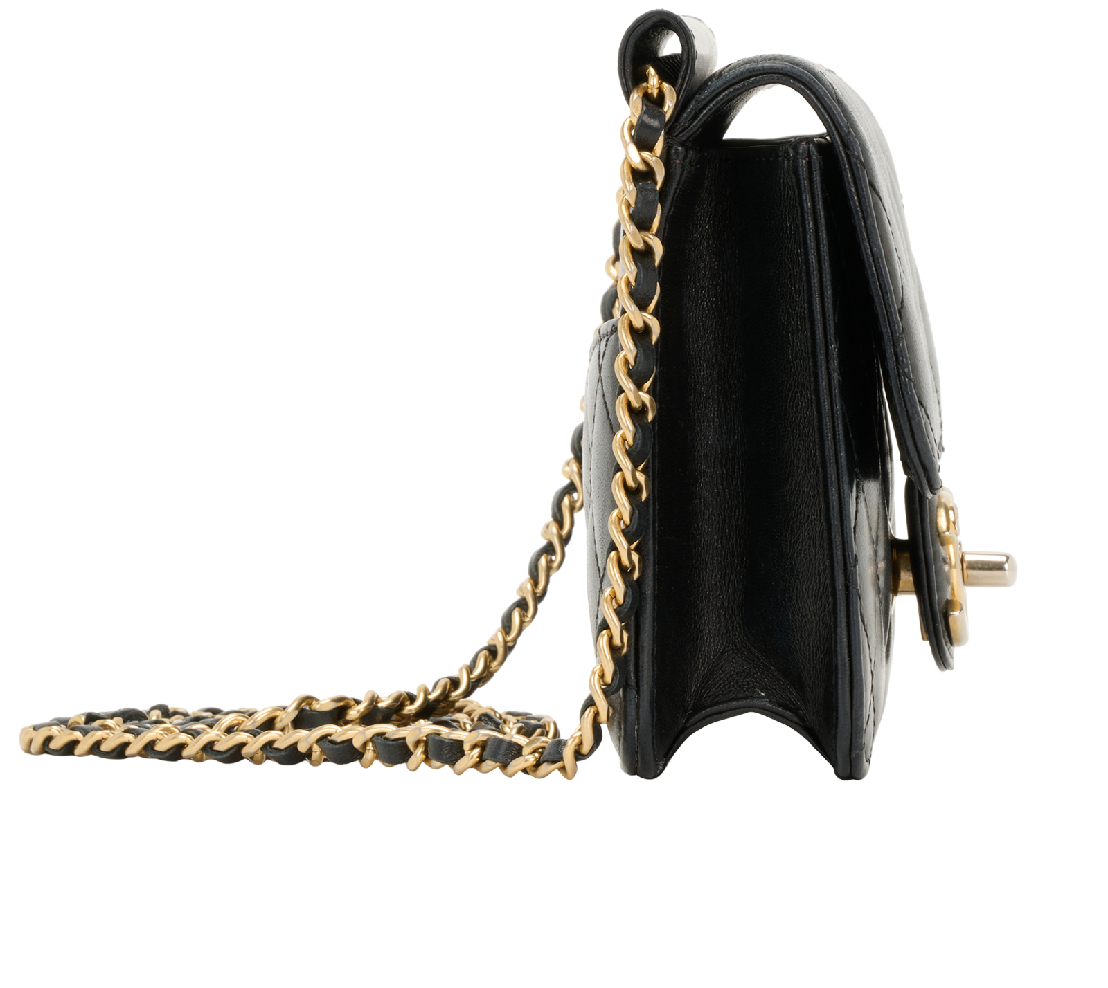 CC Mini Square Bag, &pound;1,950, Handbags, Black, Leather, Side view